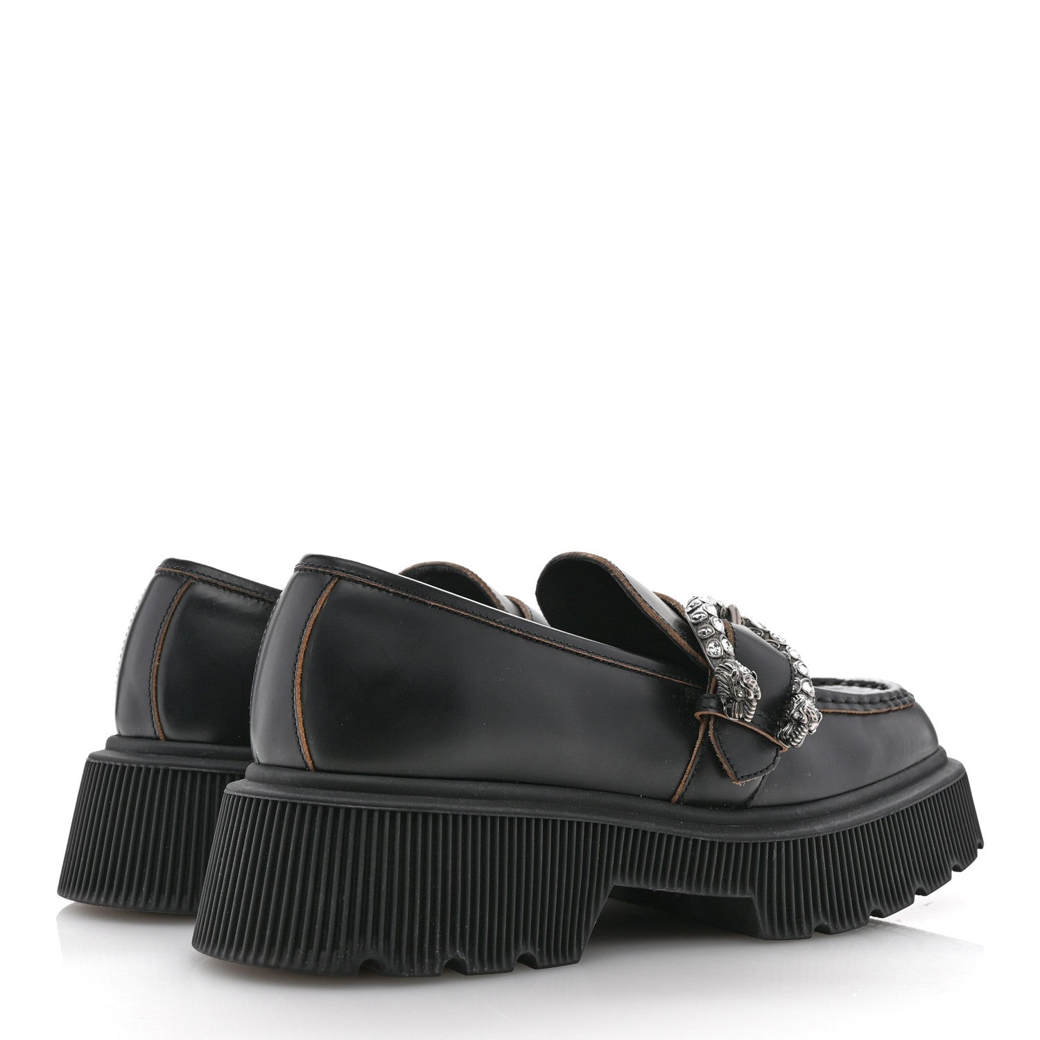 Gucci Cordovan Lux Dionysus Hunder Loafers 39.5 Black 5 of 12