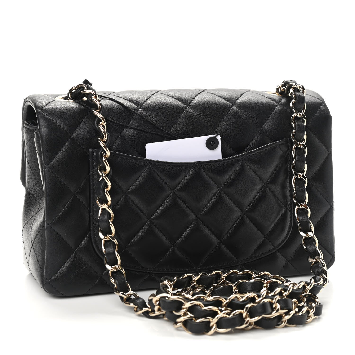 Chanel Lambskin Quilted Mini Rectangular Flap Black 3 of 9