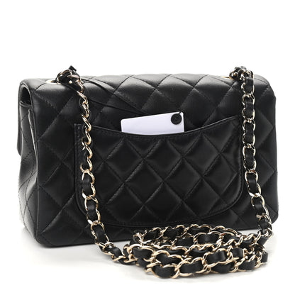 Chanel Lambskin Quilted Mini Rectangular Flap Black 3 of 9