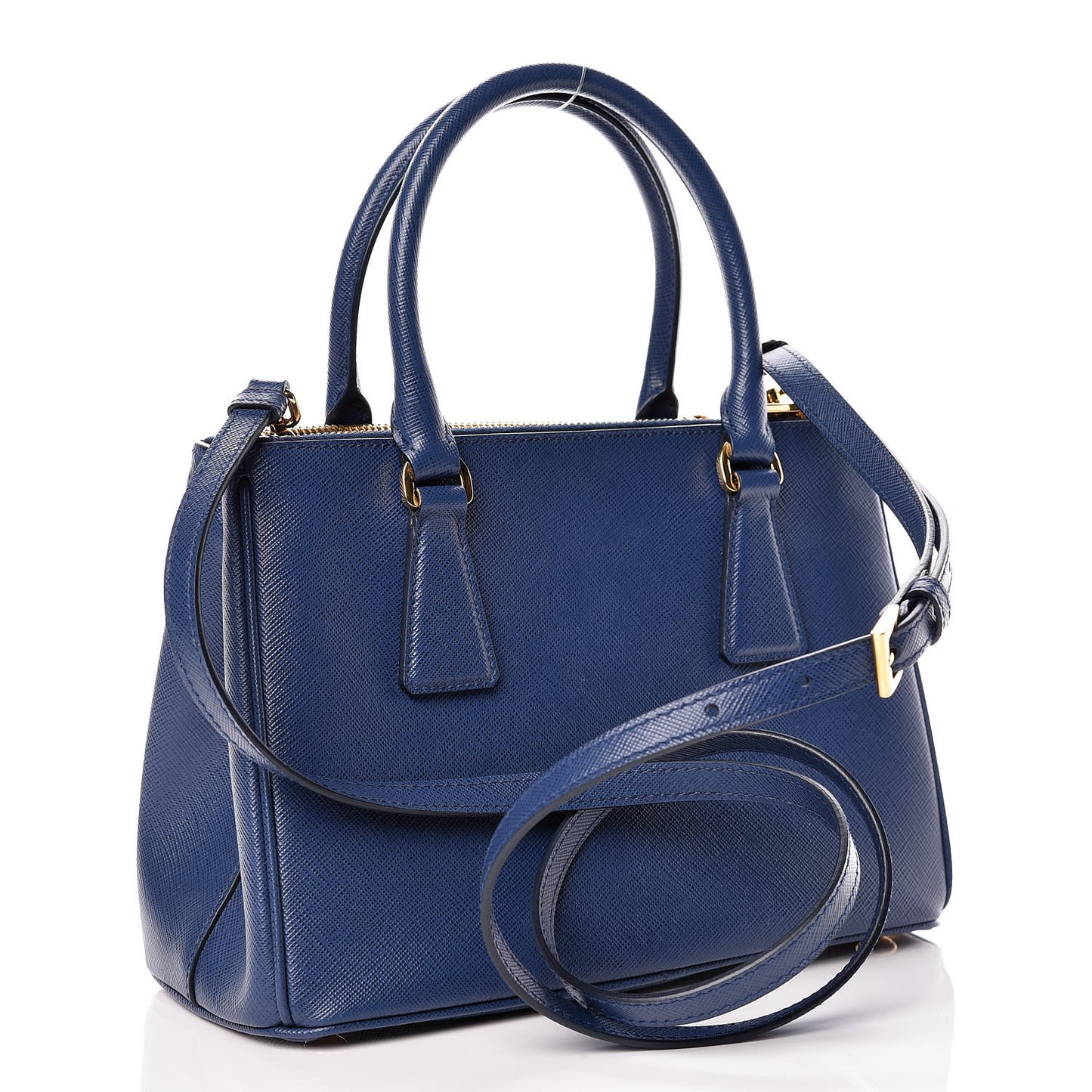 Saffiano Lux Small Galleria Double Zip Tote Bluette