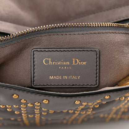 Christian Dior Calfskin Cannage Studded Medium Supple Lady Dior Grey 6 of 11