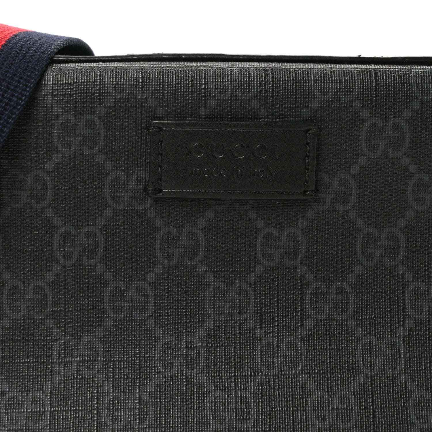 Gucci GG Supreme Monogram Web Shoulder Bag Black Grey 7 of 9