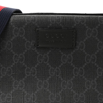 Gucci GG Supreme Monogram Web Shoulder Bag Black Grey 7 of 9