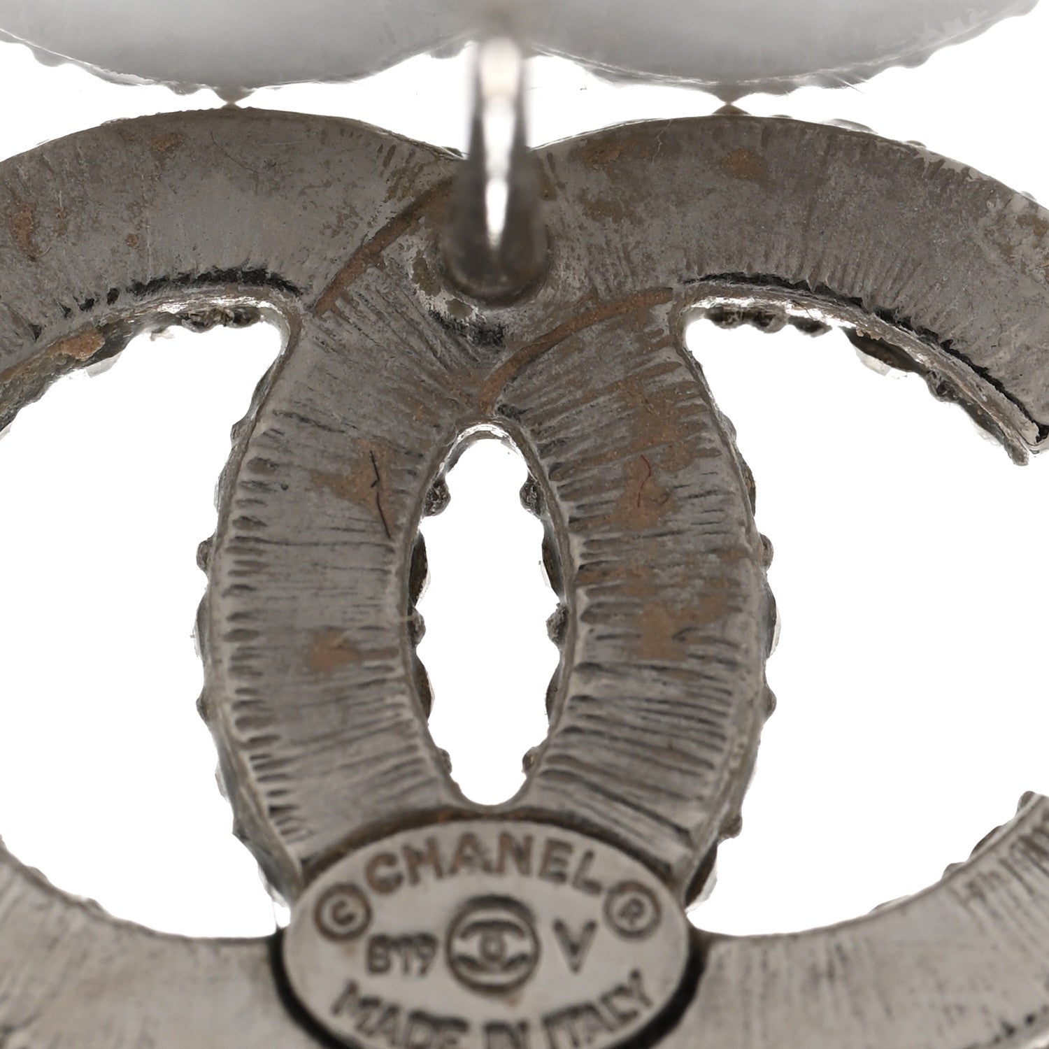 Chanel Crystal CC Earrings Silver 4 of 4