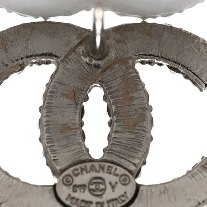 Chanel Crystal CC Earrings Silver 4 of 4