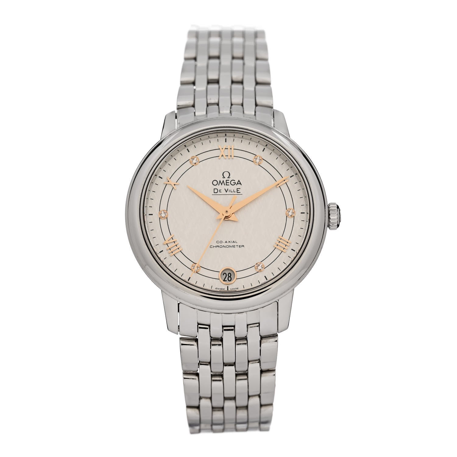 Omega Stainless Steel Diamond 33mm De Ville Prestige Automatic Watch 424.10.33.20.52.001 1 of 5