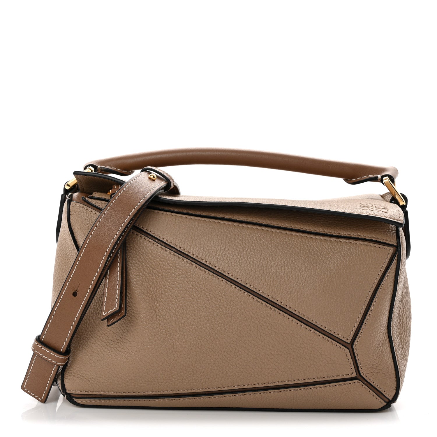 Loewe Grained Calfskin Small Puzzle Bag Sand Mink 1 of 13