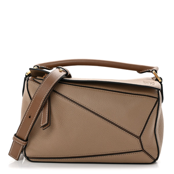 Loewe Grained Calfskin Small Puzzle Bag Sand Mink 1886688