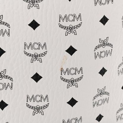 MCM Visetos Large Liz Reversible Shopper Tote White 15 of 16
