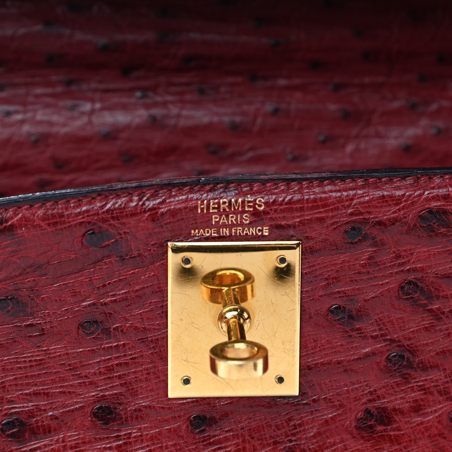 Hermes Ostrich Kelly Sellier 28 Rouge H 8 of 15