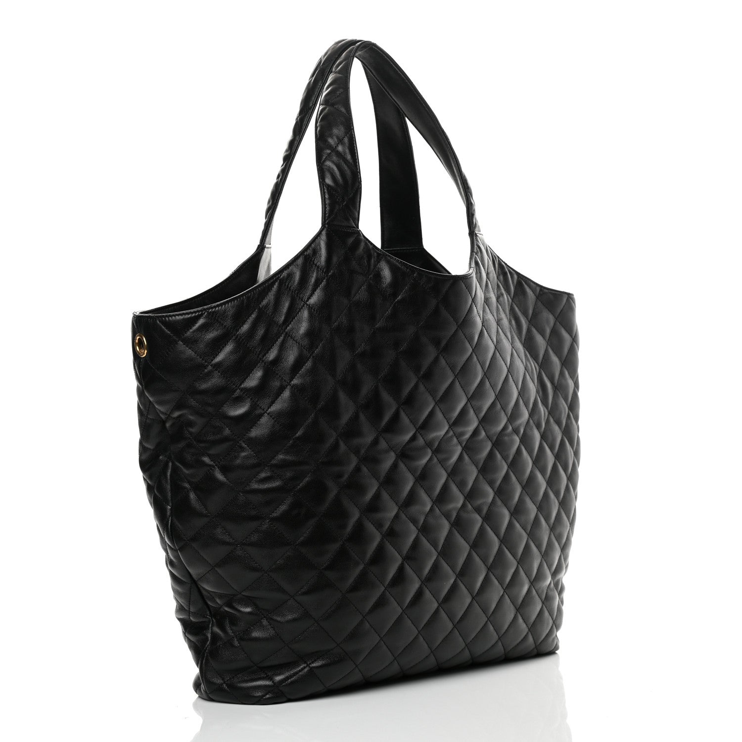 Saint Laurent Lambskin Quilted Maxi Icare Shopping Tote Black 4 of 12