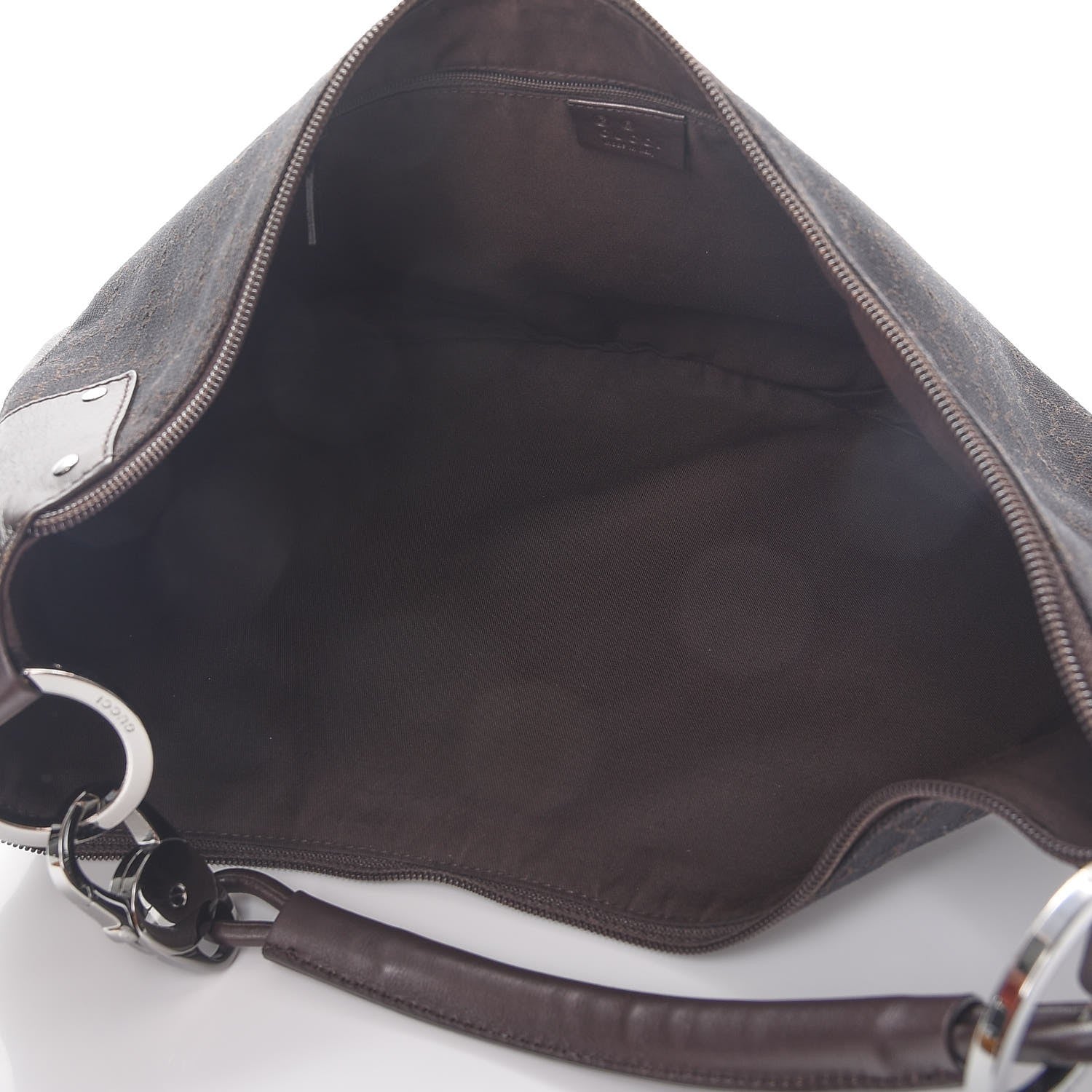 Gucci Denim Monogram Half Moon Hobo Dark Brown 5 of 13