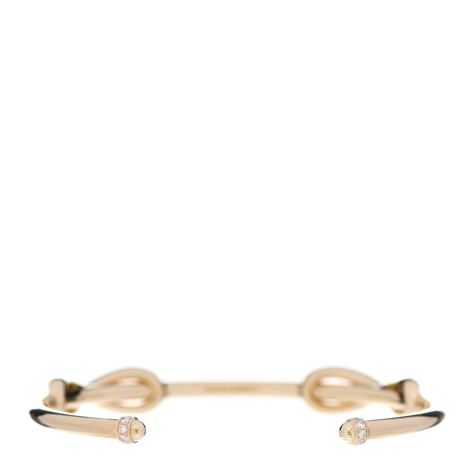 Tiffany 18K Yellow Gold Diamond Double Infinity Cuff Bracelet 3 of 5