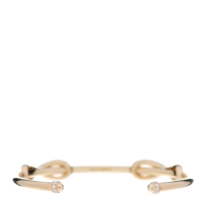 Tiffany 18K Yellow Gold Diamond Double Infinity Cuff Bracelet 3 of 5