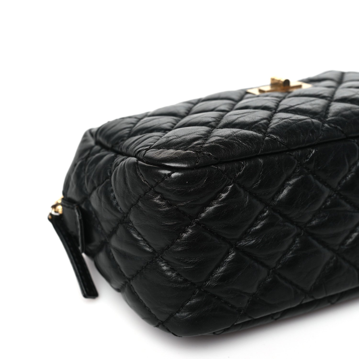 Chanel Aged Calfskin Quilted Small Reissue Camera Case Black 9 of 10