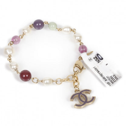 Chanel Pearl Beaded CC Bracelet Multicolor 11P 1 of 6
