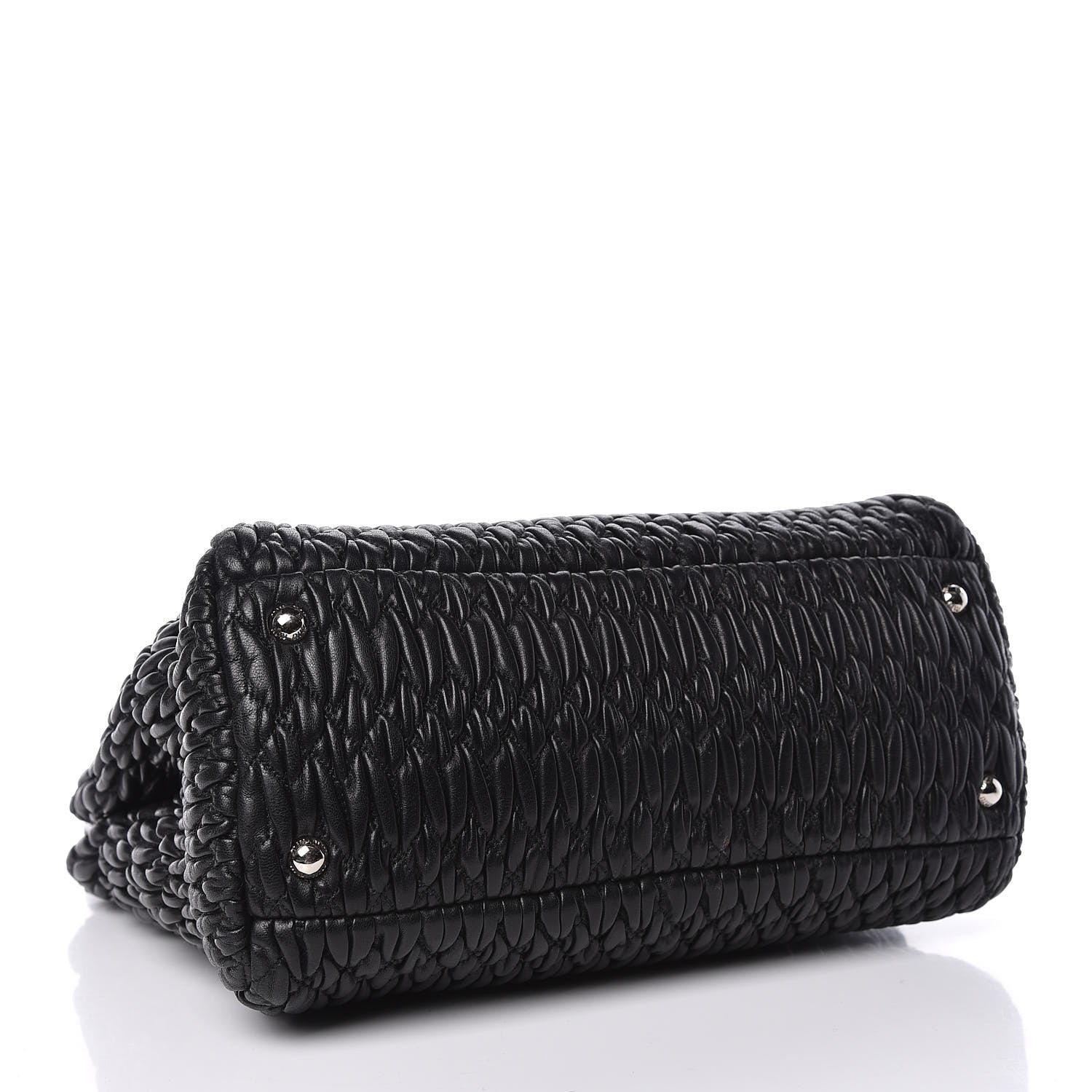 Miu Miu Nappa Matelasse Tote Black 4 of 10