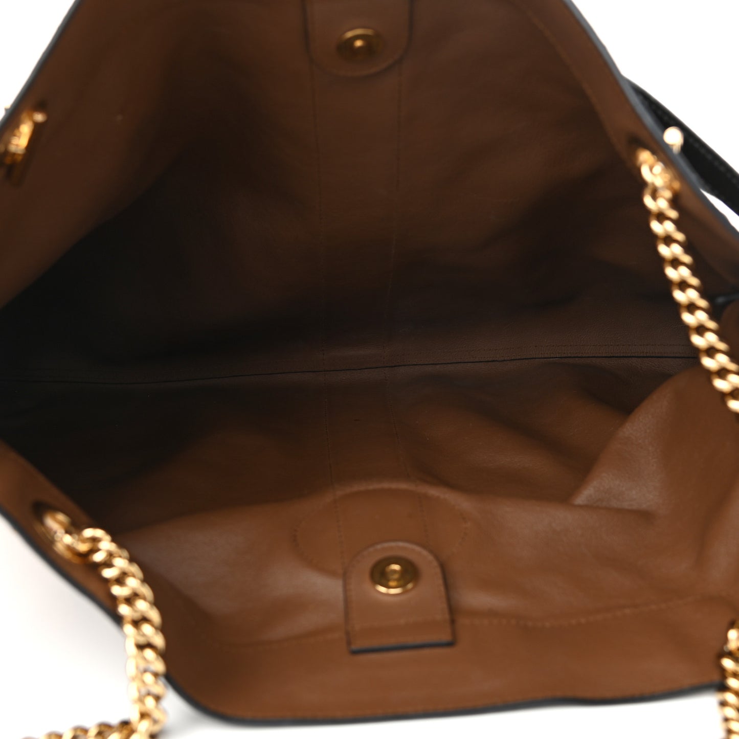 Suede Patent Large Rajah Chain Tote Nocciola Black