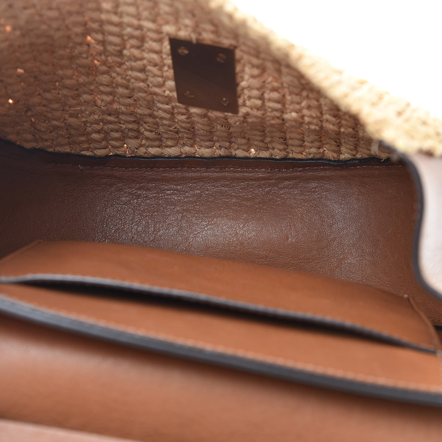 Chloe Calfskin Raffia Drew Chain Shoulder Bag Caramel 5 of 11