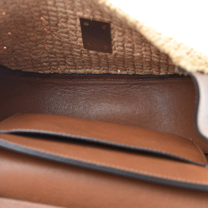 Chloe Calfskin Raffia Drew Chain Shoulder Bag Caramel 5 of 11