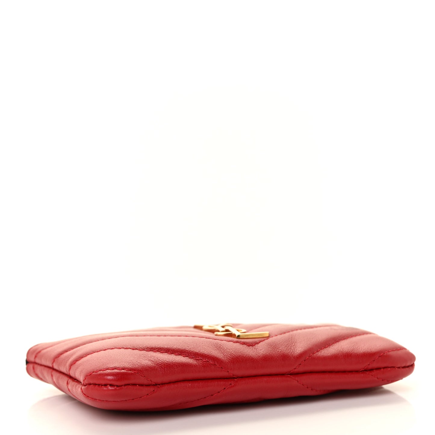 Calfskin Matelasse Monogram Key Pouch Rouge Eros