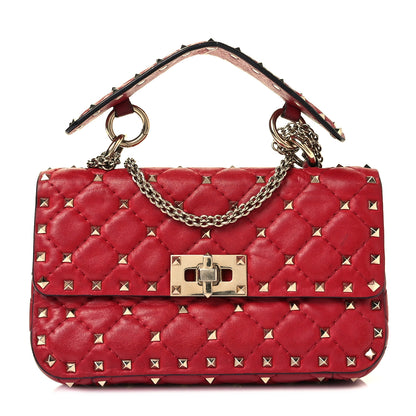 Valentino Garavani Nappa Small Rockstud Spike Shoulder Bag Rosso Valentino 1 of 7