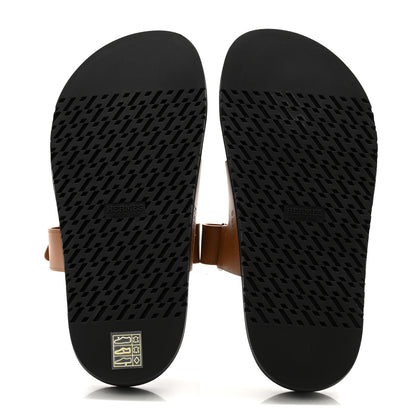 Hermes Calfskin Womens Chypre Sandals 38 Gold 5 of 10