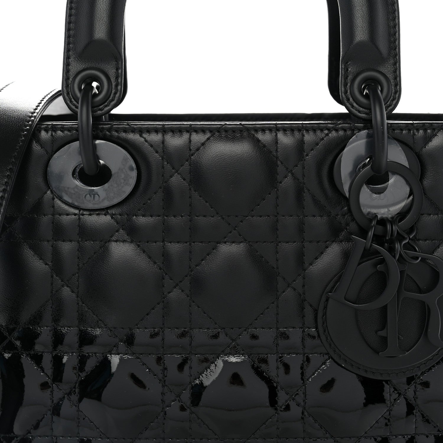 Christian Dior Matte Patent Cannage Small Lady Dior Black 7 of 9