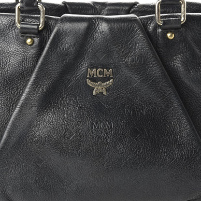 MCM Calfskin Monogram Tote Black 9 of 9