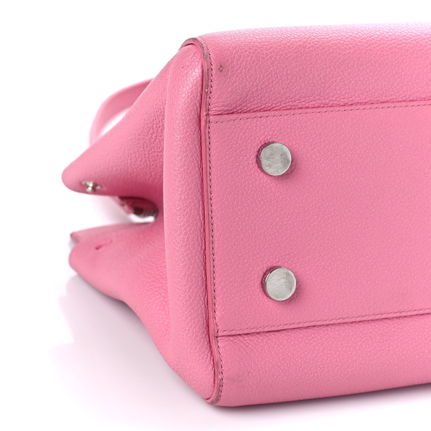 Saint Laurent Grained Calfskin Small Cabas Rive Gauche Rose Clair 7 of 20
