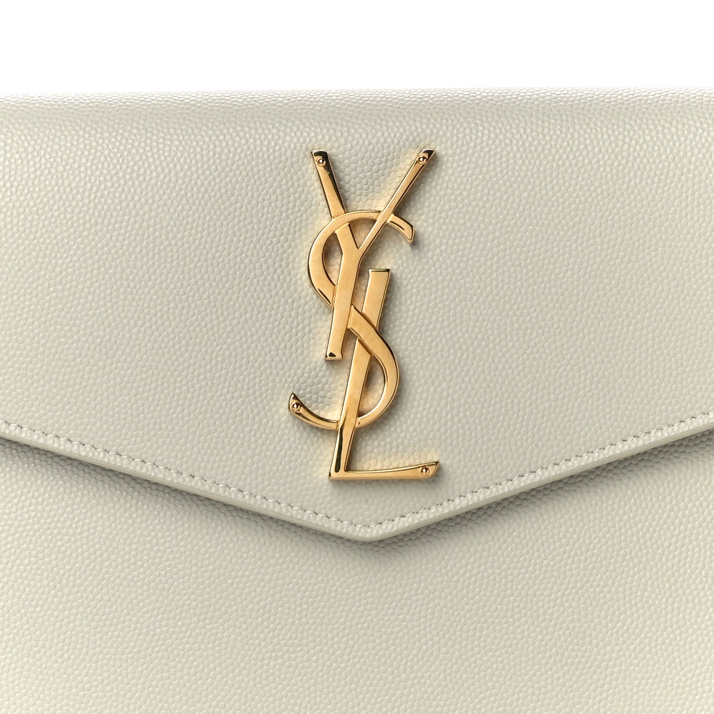 Smooth Shiny Calfskin Uptown Pouch Crema Soft