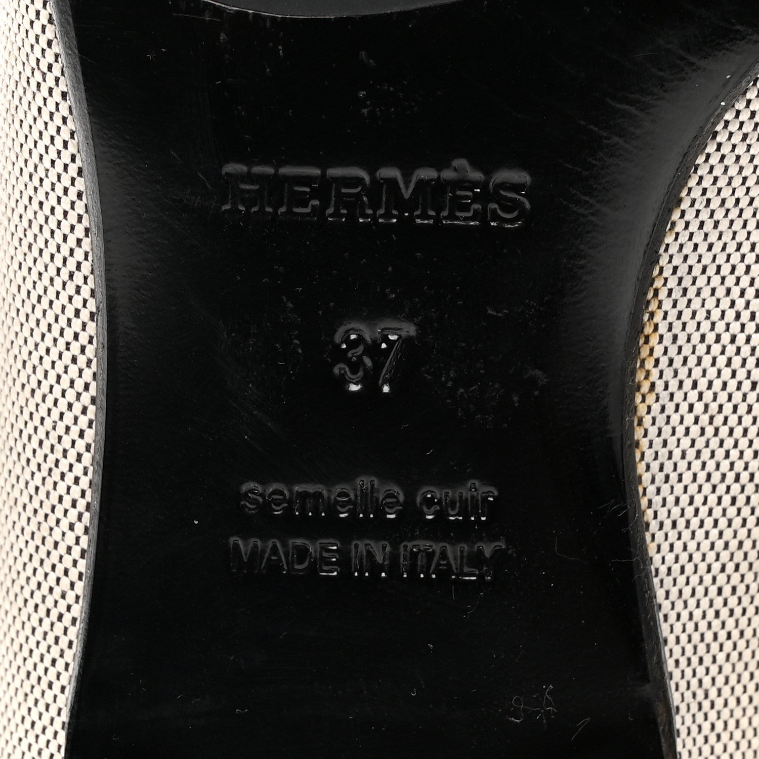 Hermes H Canvas Paris Loafers 37 Prunoir 7 of 10