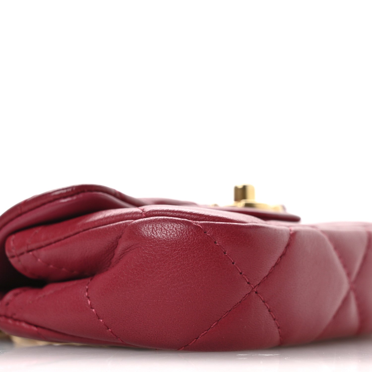 Chanel Calfskin Quilted Lady Handle Flap Card Holder With Chain Dark Pink 10 of 12