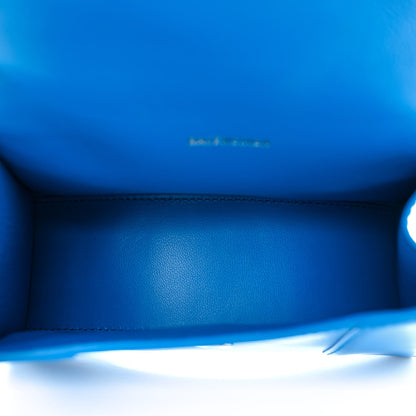 Balenciaga Shiny Box Calfskin Tonal B Hourglass Top Handle Bag XS Screen Blue 5 of 12