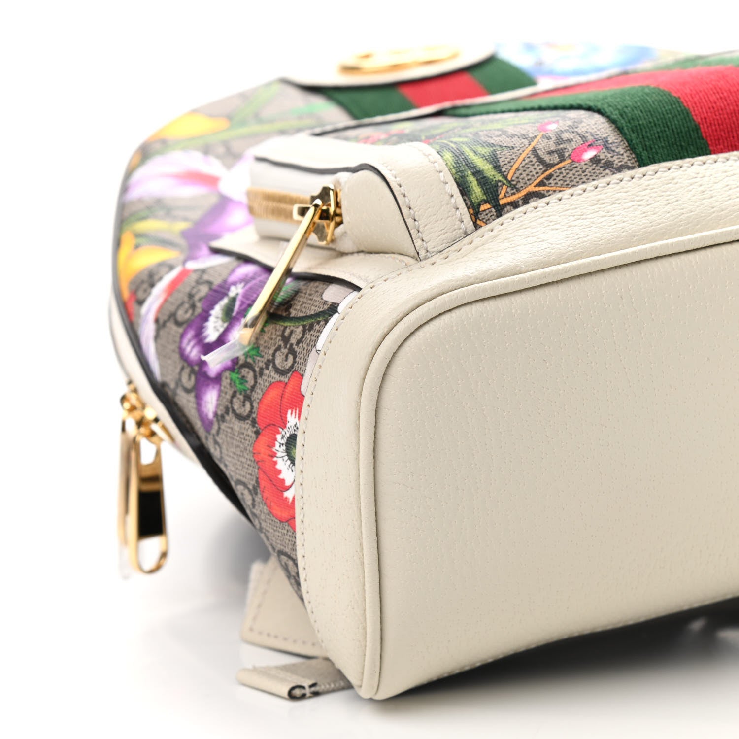 Gucci GG Supreme Monogram Flora Web Small Ophidia Day Backpack White 8 of 9