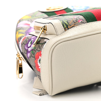 Gucci GG Supreme Monogram Flora Web Small Ophidia Day Backpack White 8 of 9