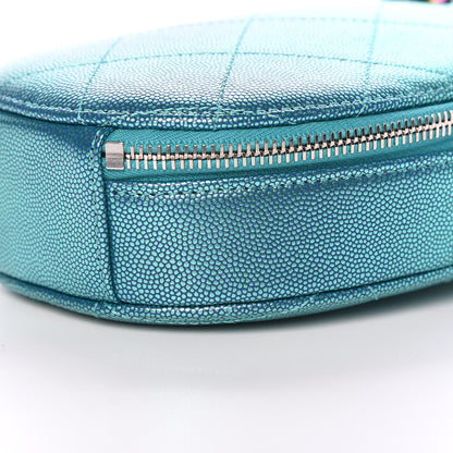 Chanel Metallic Caviar Quilted Camera Case Blue 9 of 10