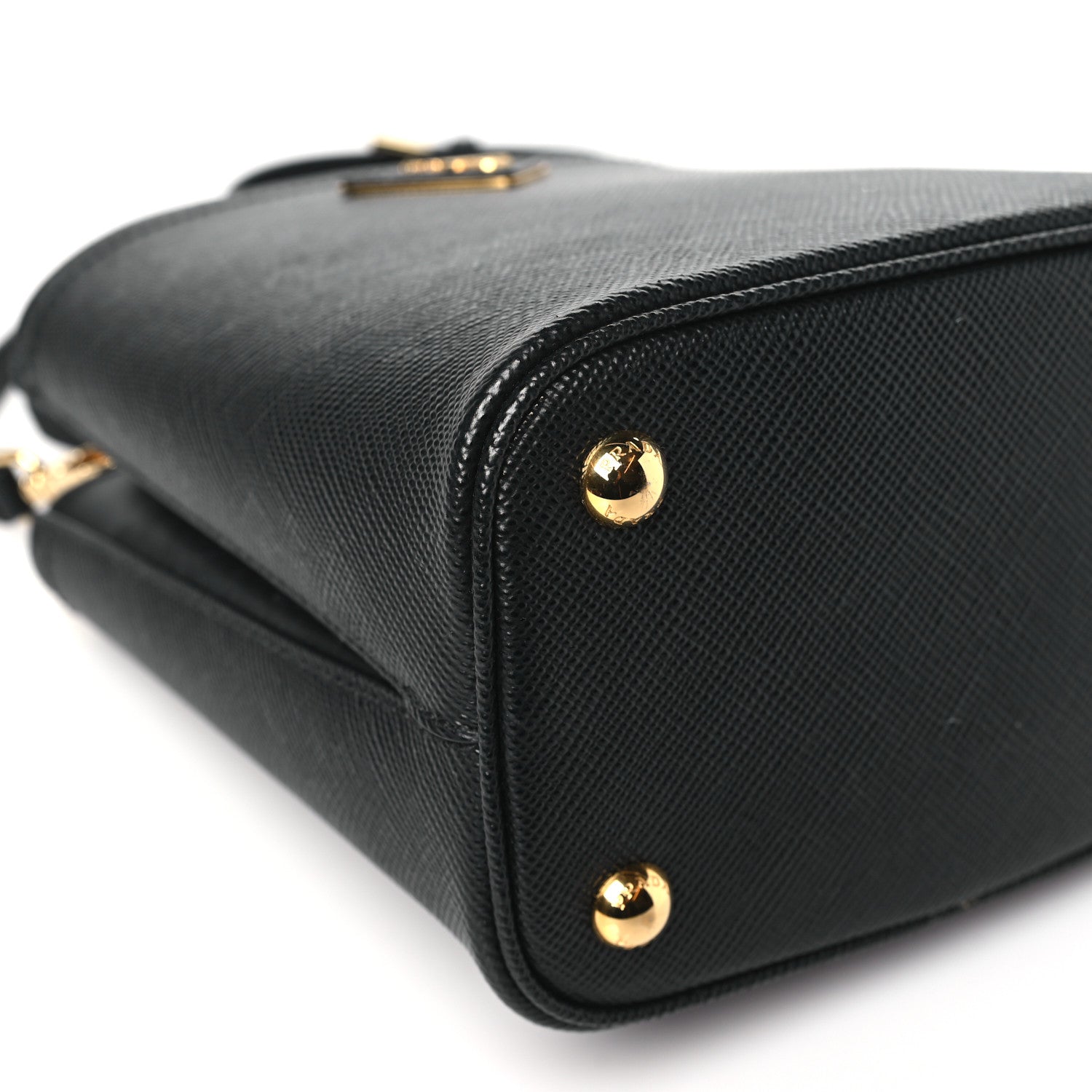 Prada Saffiano Cuir Small Panier Bucket Bag Black 8 of 9