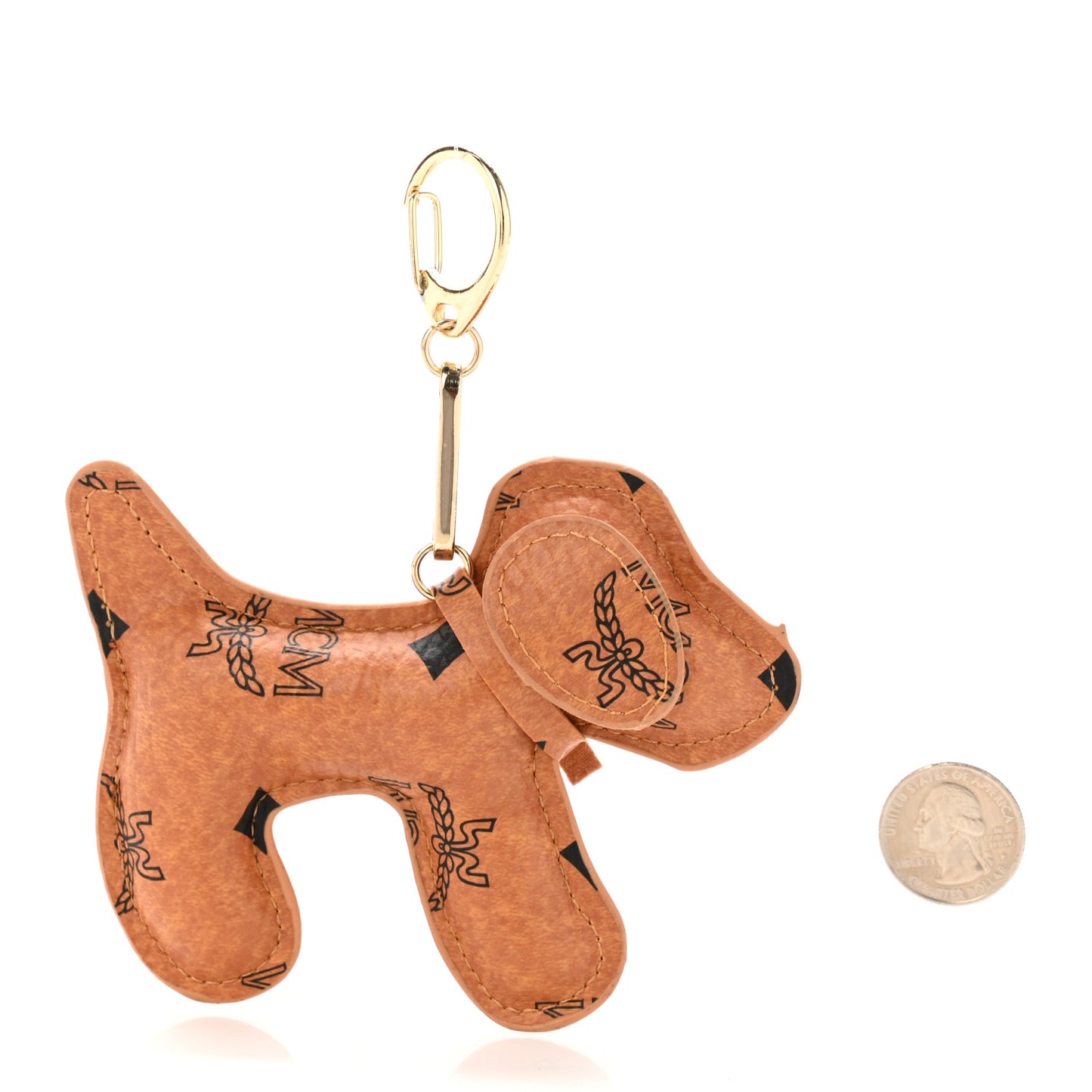 Visetos Dog Key Ring Bag Charm Cognac