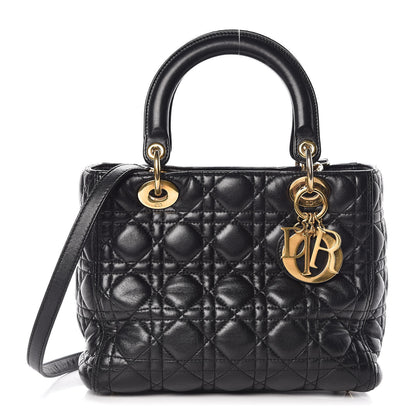 Christian Dior Lambskin Cannage Medium Lady Dior Black 1 of 12