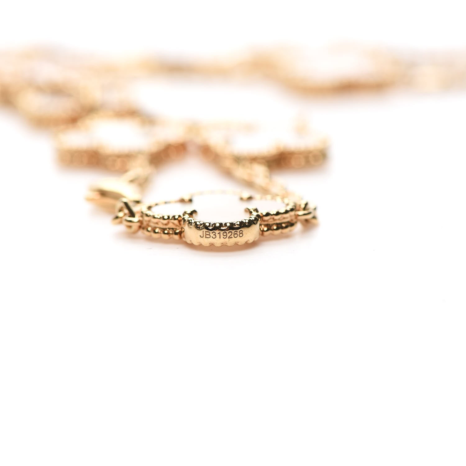 Van Cleef & Arpels 18K Yellow Gold Mother of Pearl 10 Motifs Vintage Alhambra Necklace 5 of 6