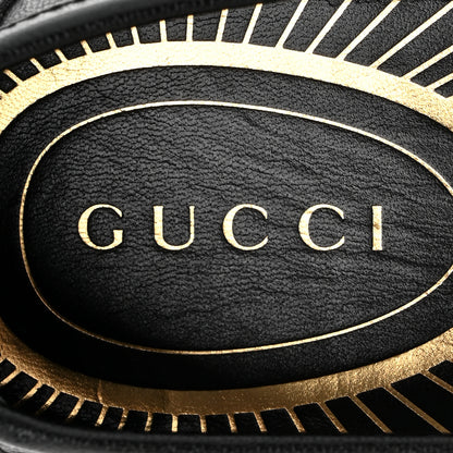 Gucci Goatskin Womens Logo 15mm Loafers 37.5 Black 7 of 10