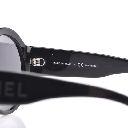 Chanel Acetate Polarized Round Sunglasses 5410 Black 7 of 8
