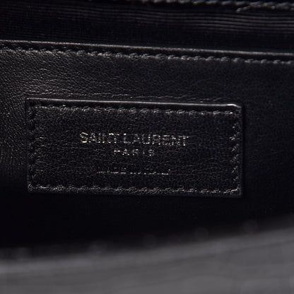 Saint Laurent Croc Calfskin Embossed Small Classic Monogram Kate Tassel Satchel Black 8 of 9