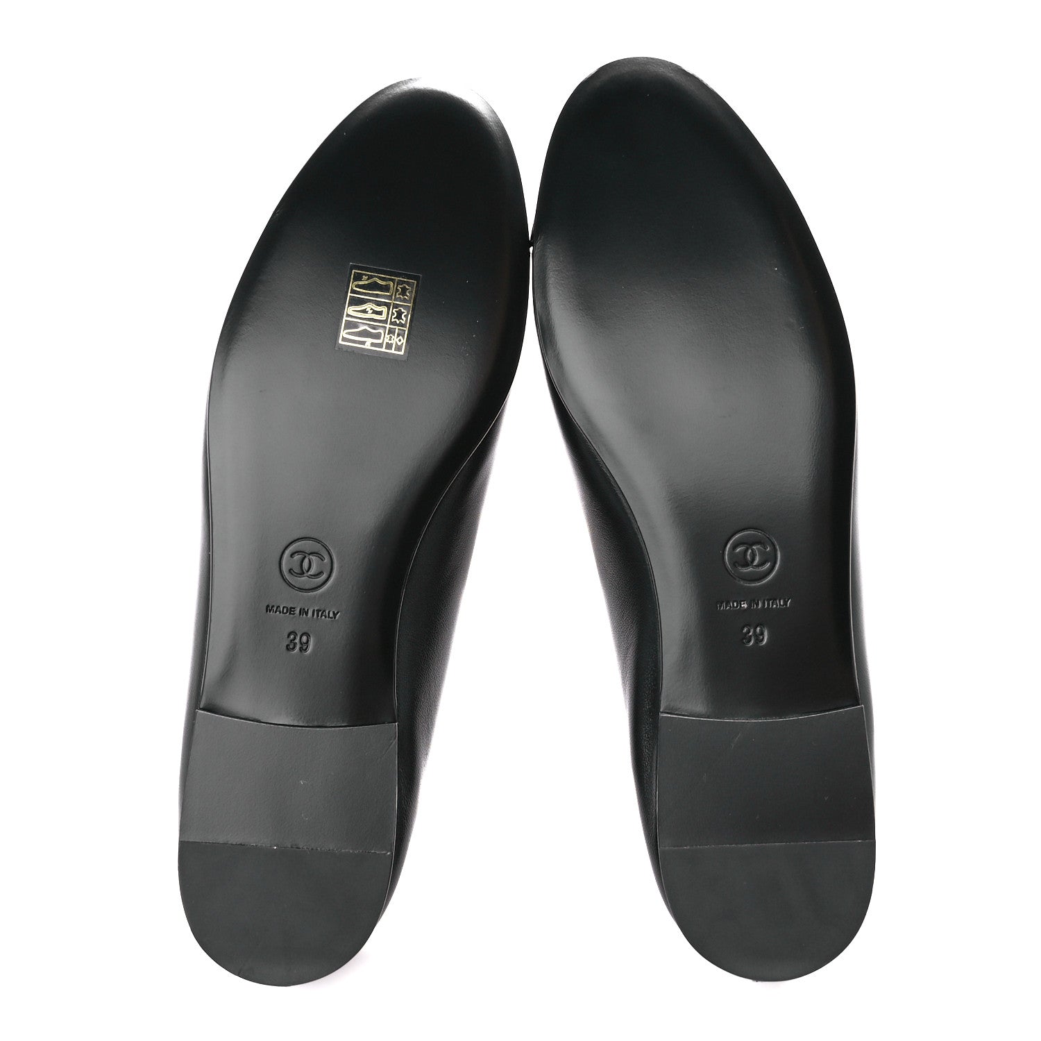 Chanel Lambskin Patent CC Cap Toe Ballerina Flats 39 Black 5 of 8