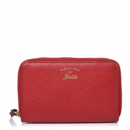 Gucci Dollar Calfskin Medium Swing Zip Around Wallet Red 1 of 7