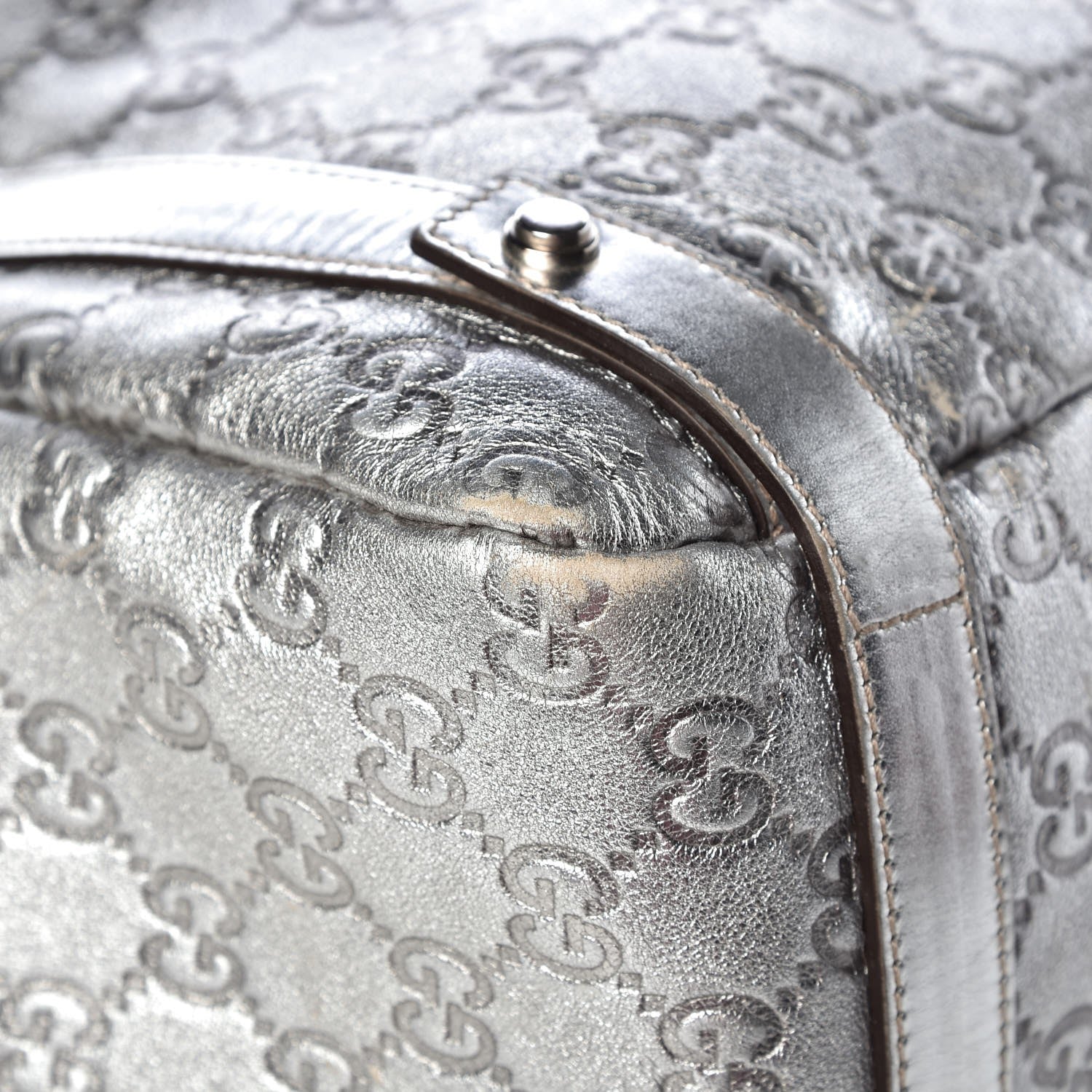Gucci Guccissima Medium Abbey Shoulder Bag Silver 10 of 13