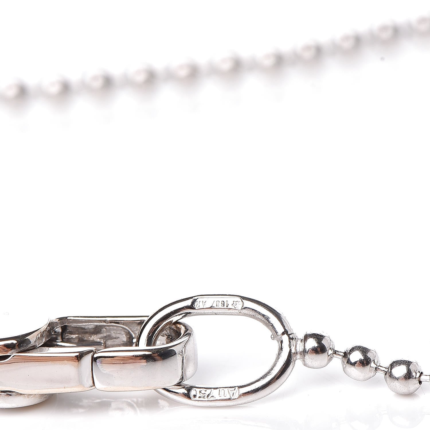 Gucci 18K White Gold Diamond Running GG Pendant Necklace 6 of 7