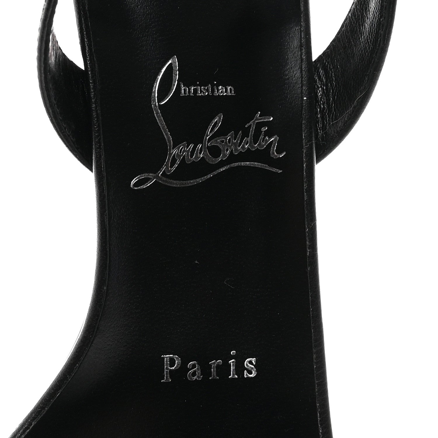 Christian Louboutin Calfskin O Marylin 85 Slingback Sandal Heels 36.5 Black 8 of 9