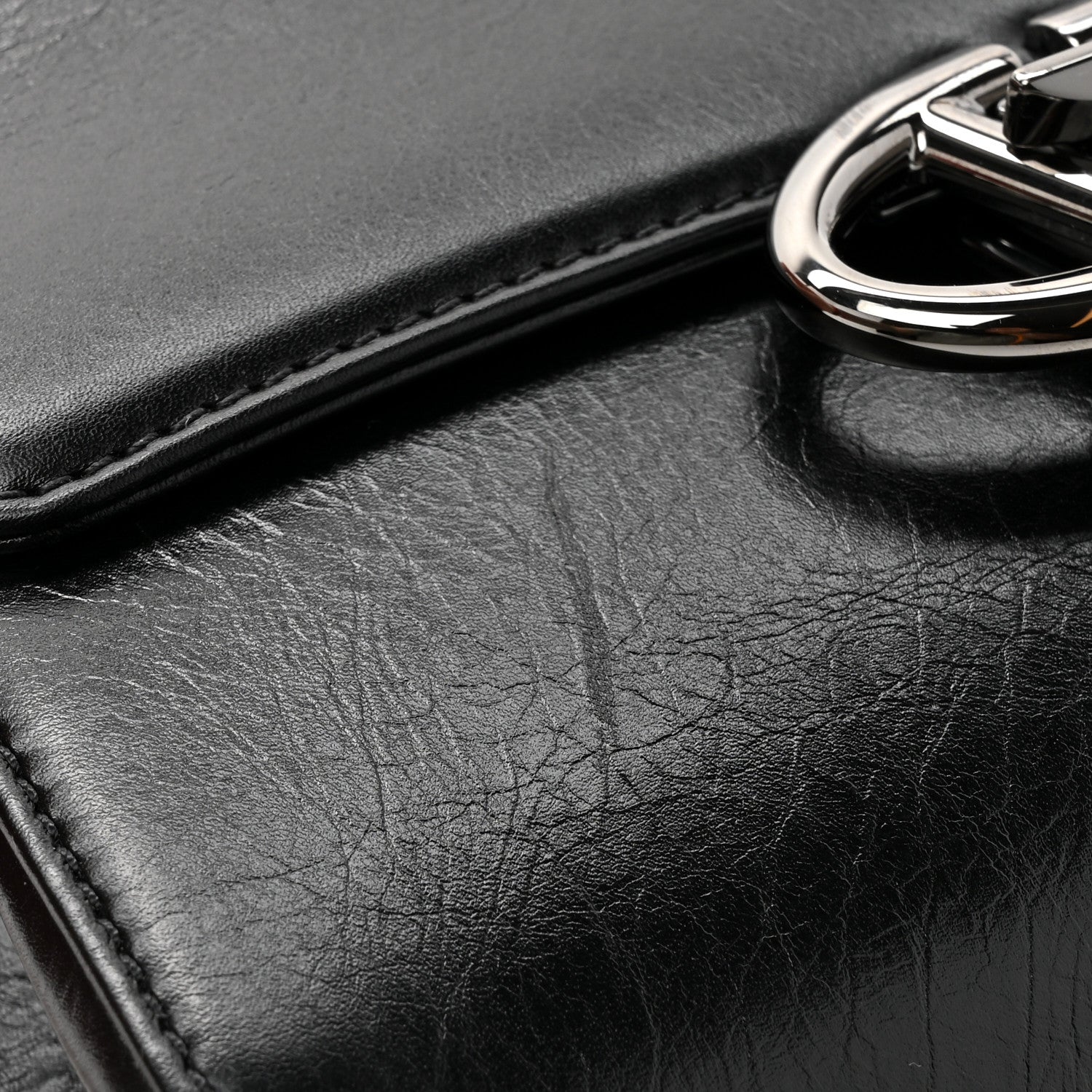 Valentino Garavani Crinkled Calfskin Vlogo Locker Shoulder Bag Black 12 of 12